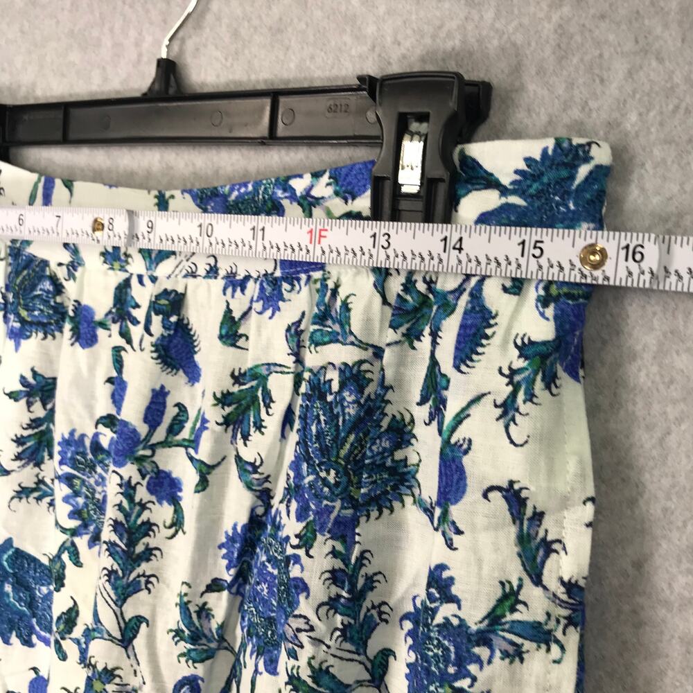 Nicole Miller Artelier Skirt Womens Medium Blue Floral Tiered Peasant Cottage - Picture 6 of 8